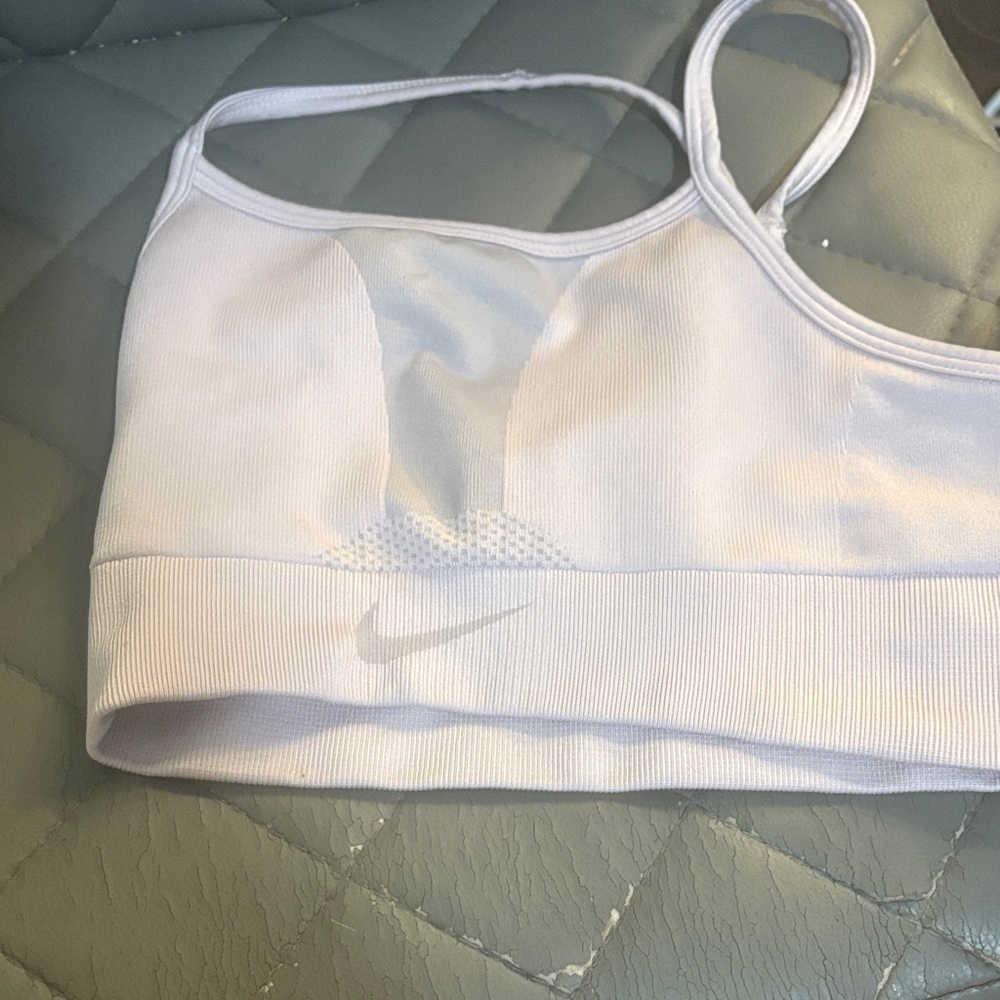 Nike pink and grey sports bra girls